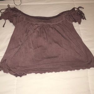 Off the shoulder purple blouse